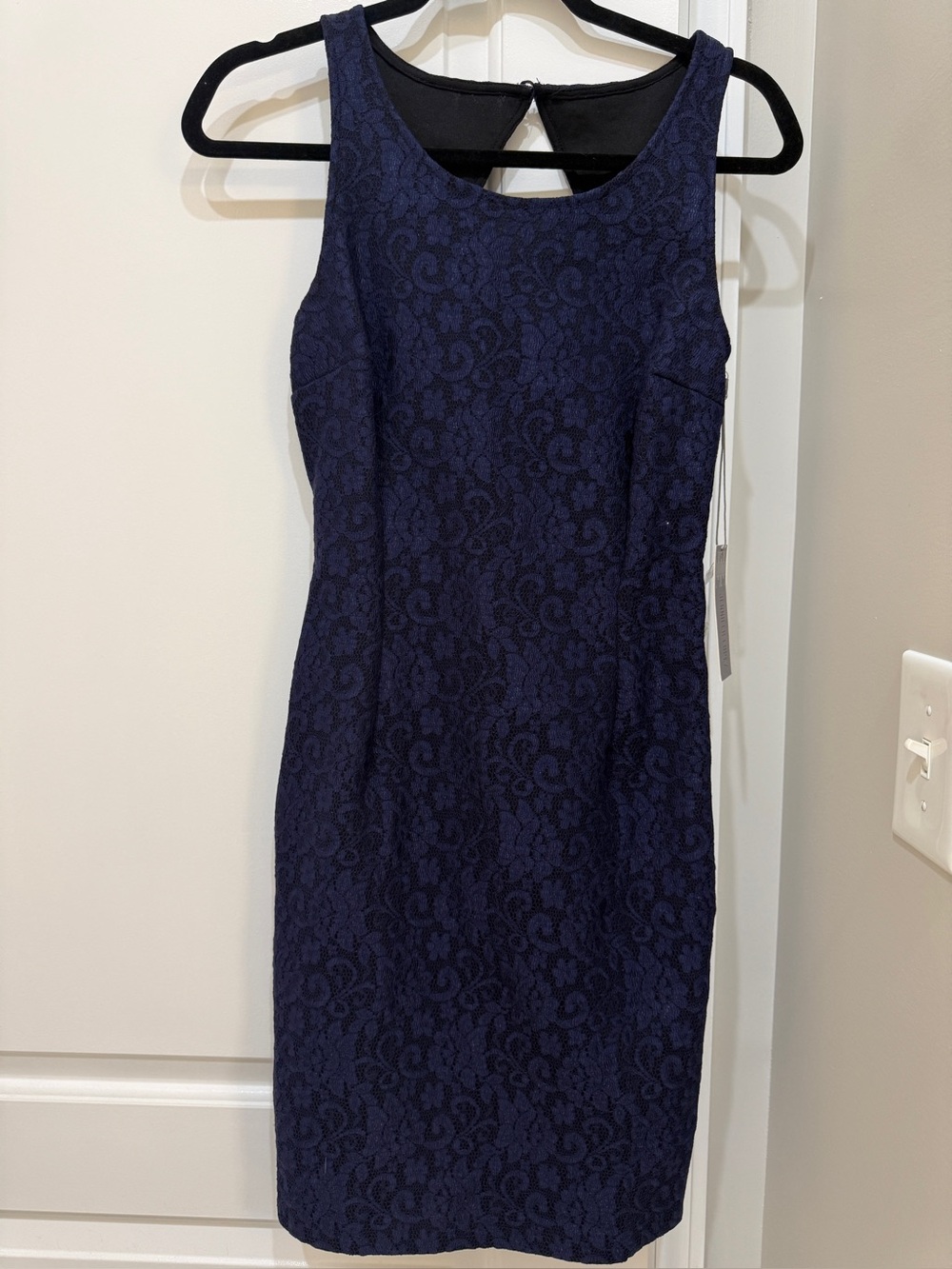 Women’s Navy Lace Sheath Dress